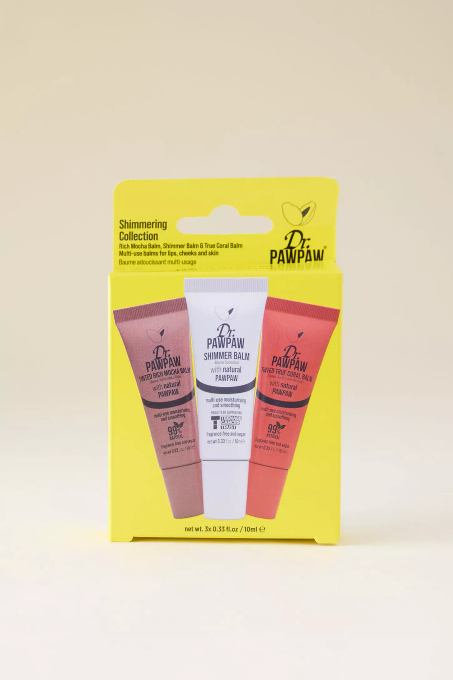 dr. paw paw schimmernde lippenbalsam-kollektion