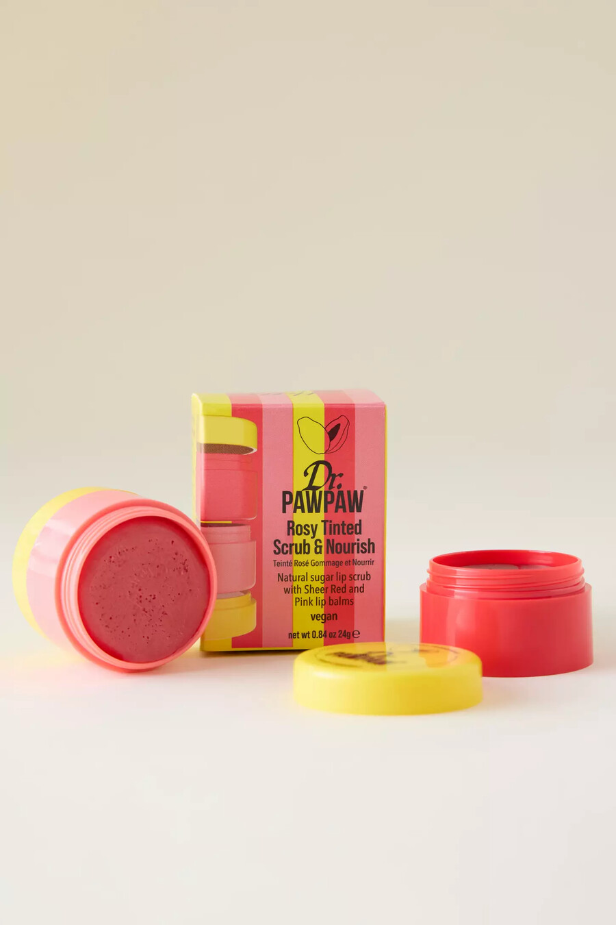 dr. paw paw rosy tinted scrub nourish