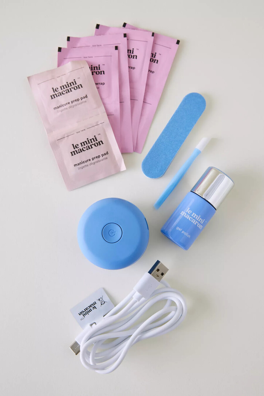 le mini macaron fleur bleue gel-maniküre-set