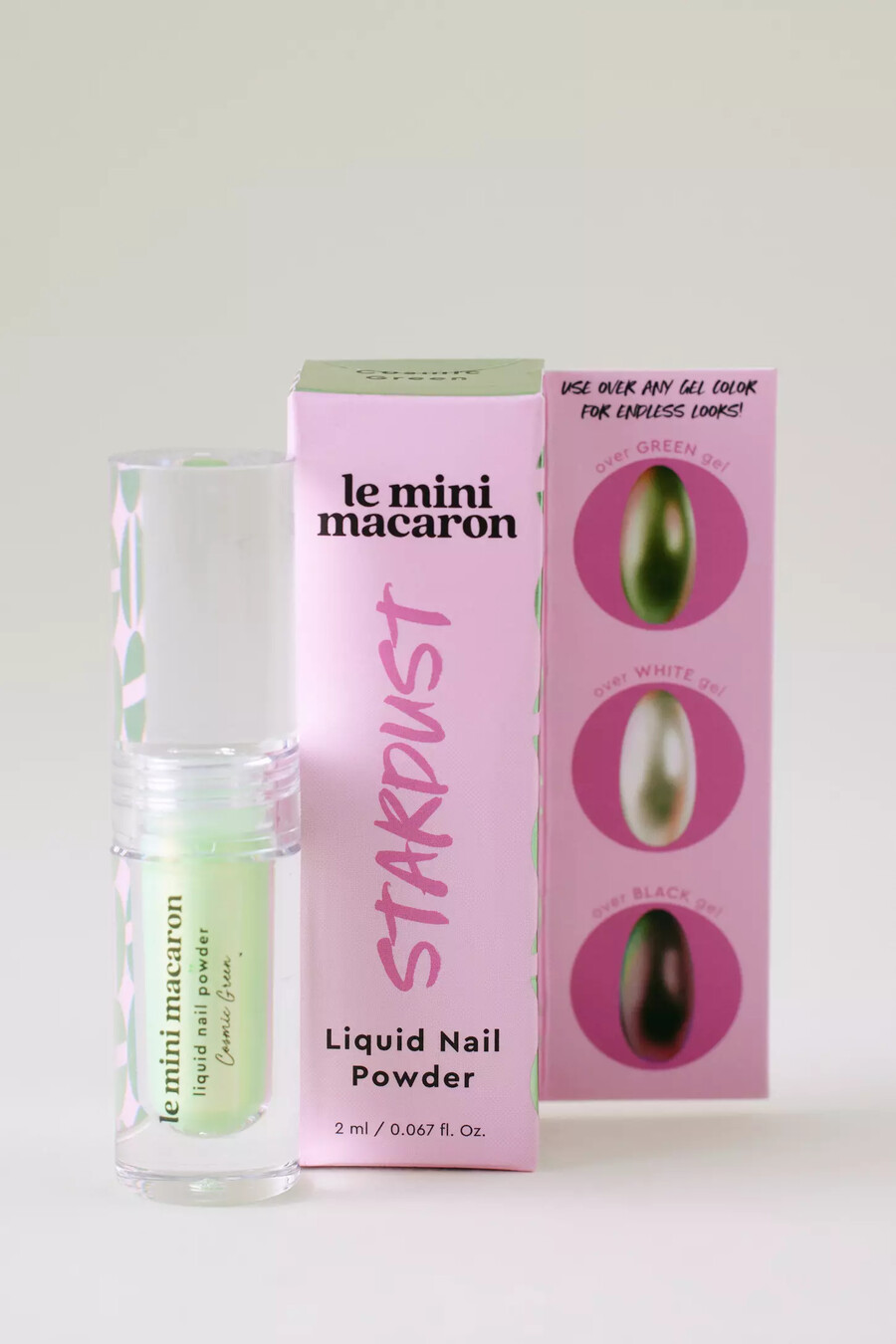 le mini macaron cosmic green flüssignagelpulver