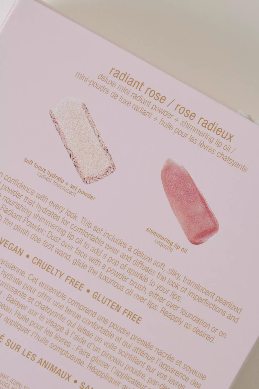 jouer cosmetics radiant rose gesicht lippen-set