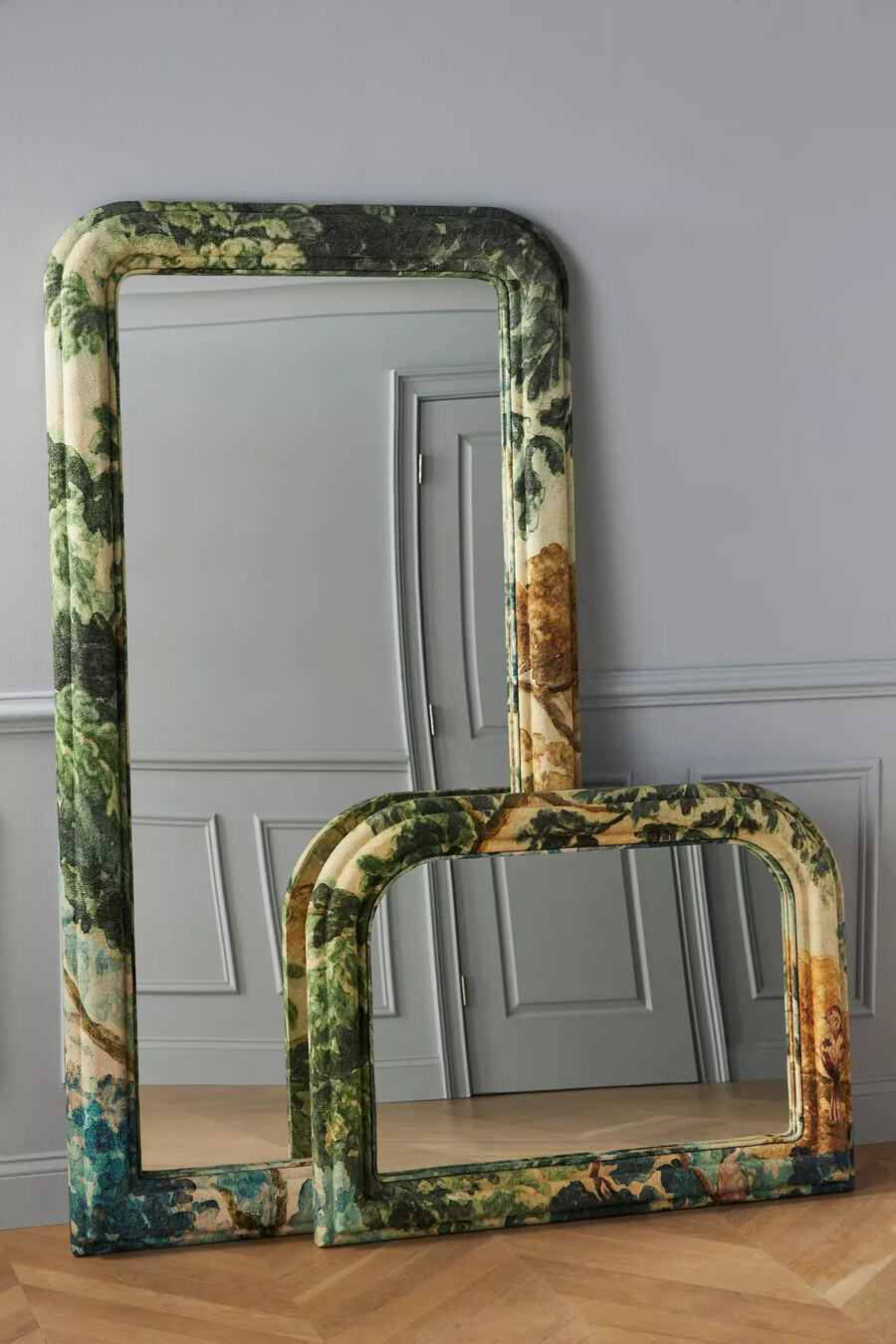 judarn floral holz-kaminsimsspiegel