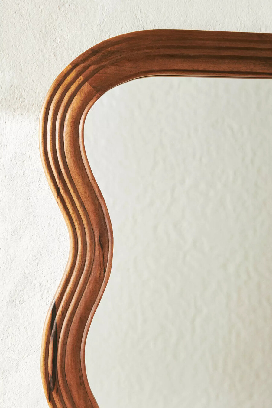frances mango wood wiggle frame mirror