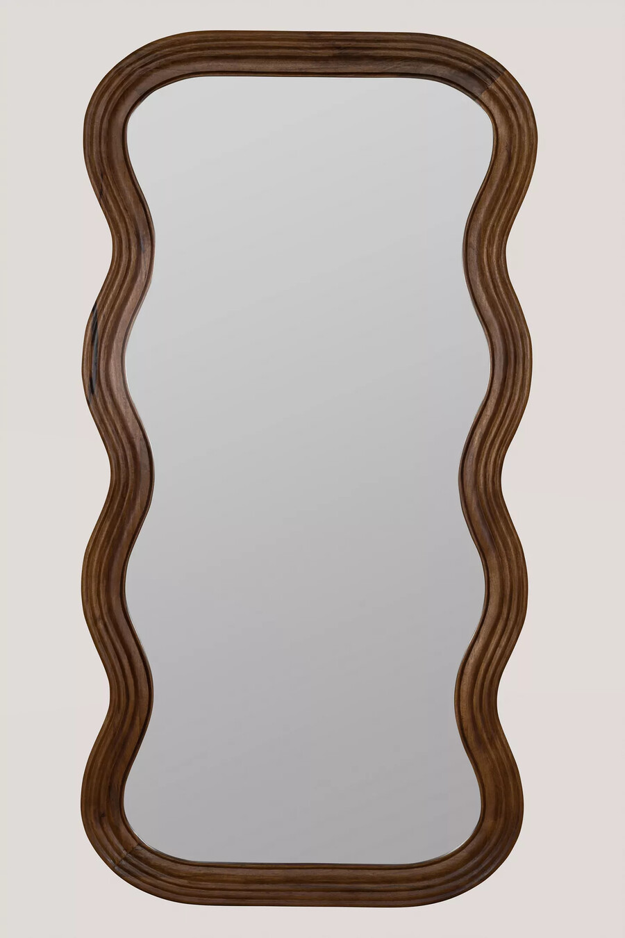 frances mango wood wiggle frame mirror