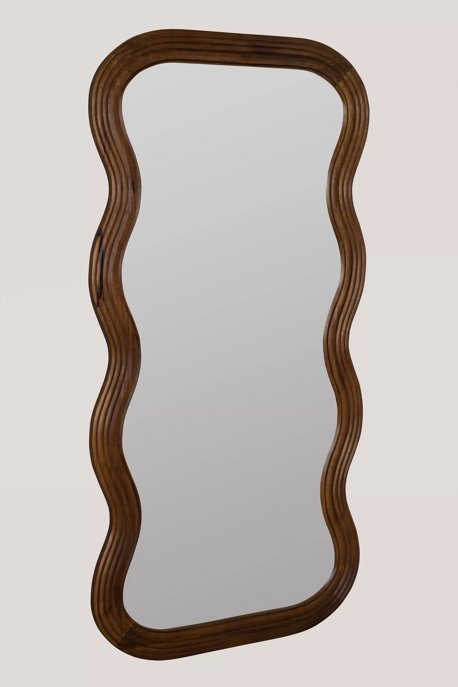 frances mango wood wiggle frame mirror