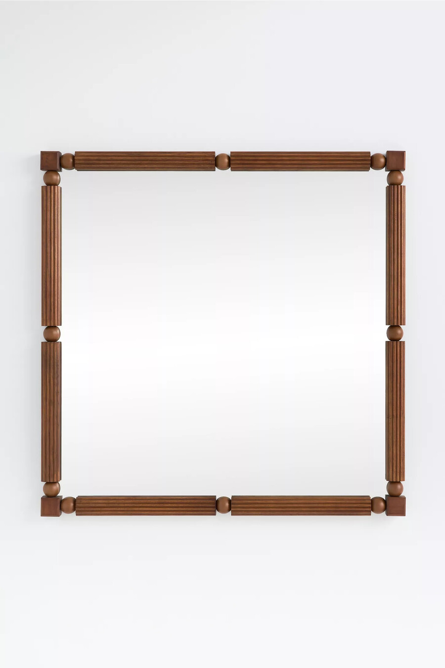 benedicta holzperlen großer quadratischer wandspiegel