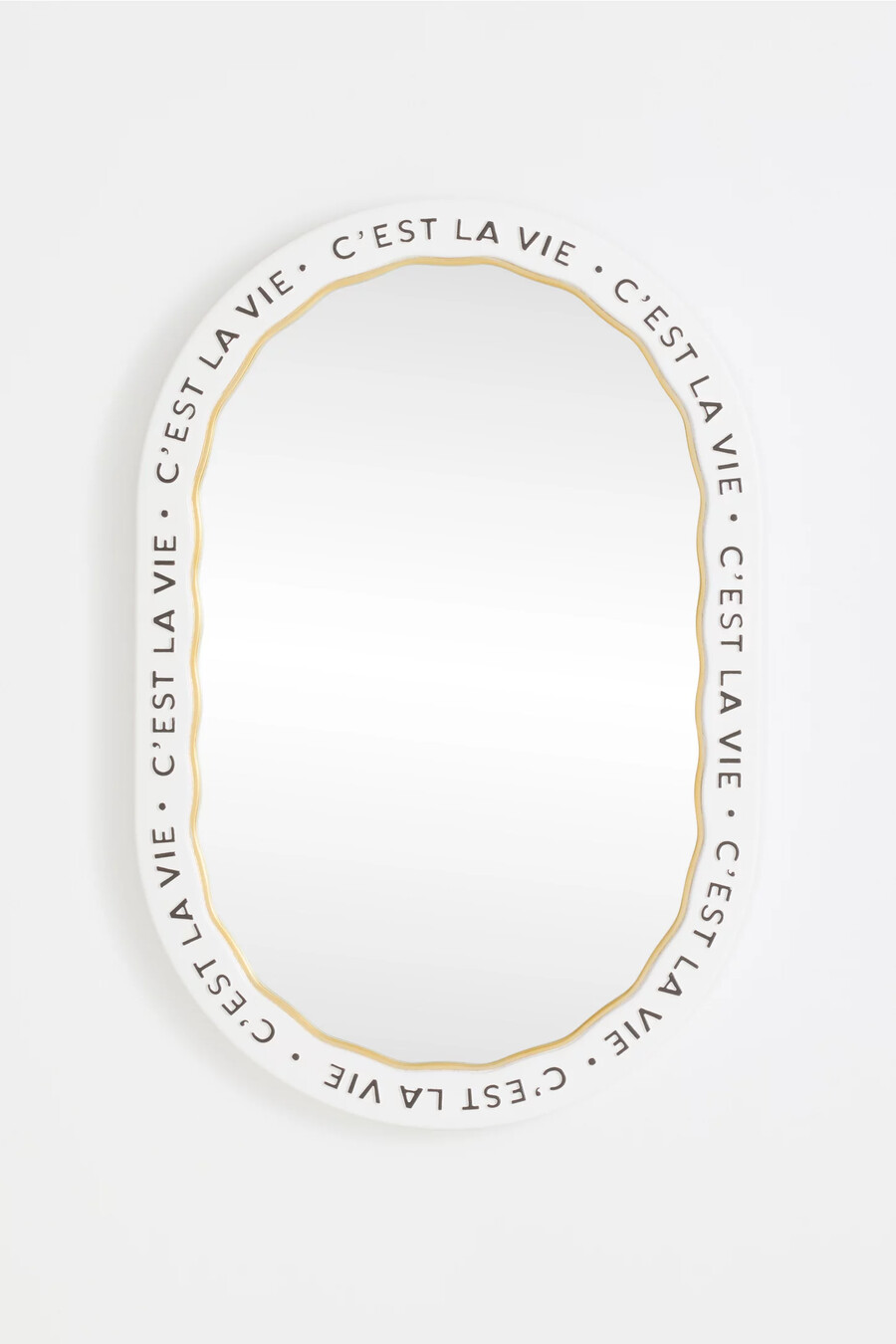 claudette text ovaler wandspiegel