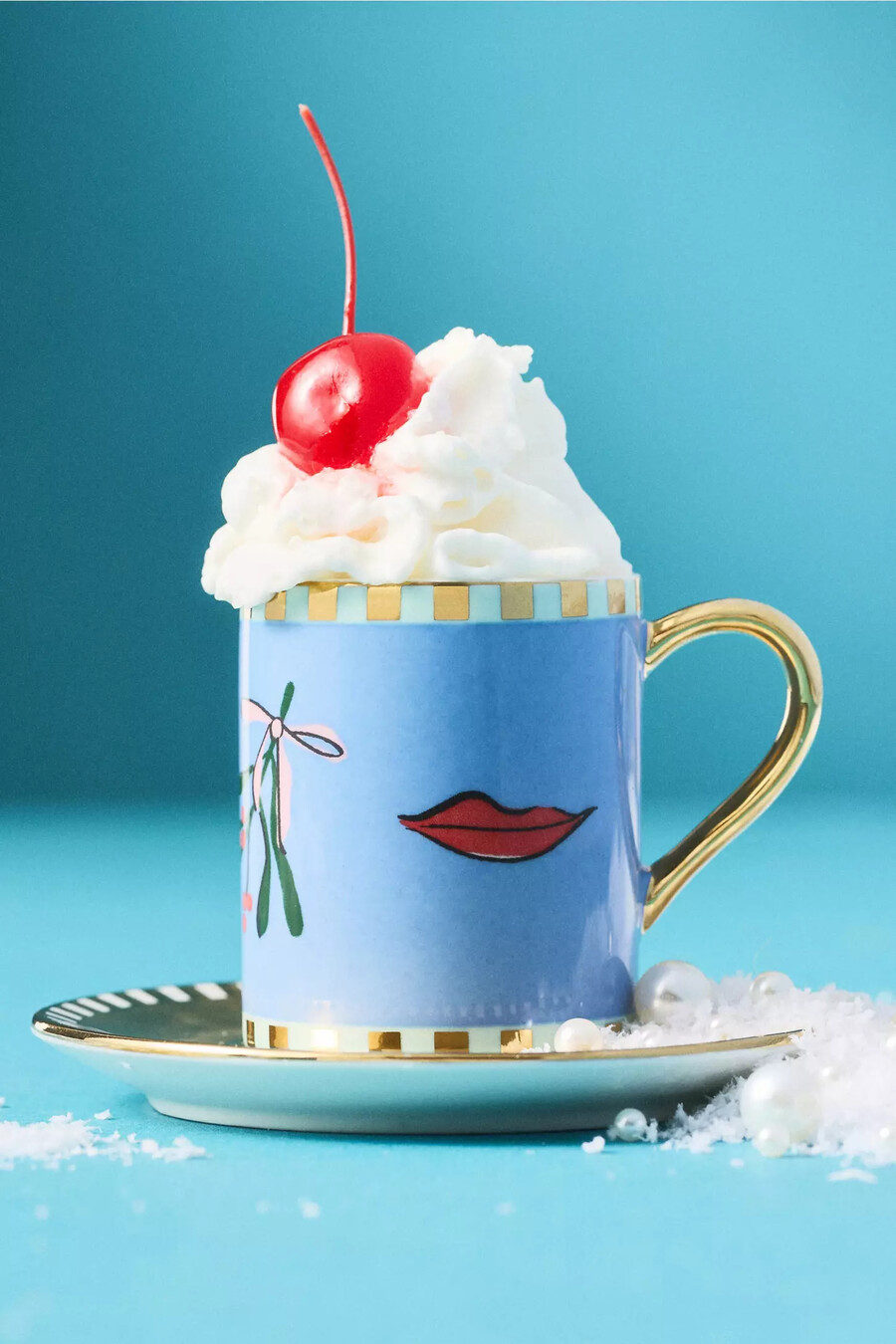 caroline steingut-weihnachts-espressotasse mit untertasse