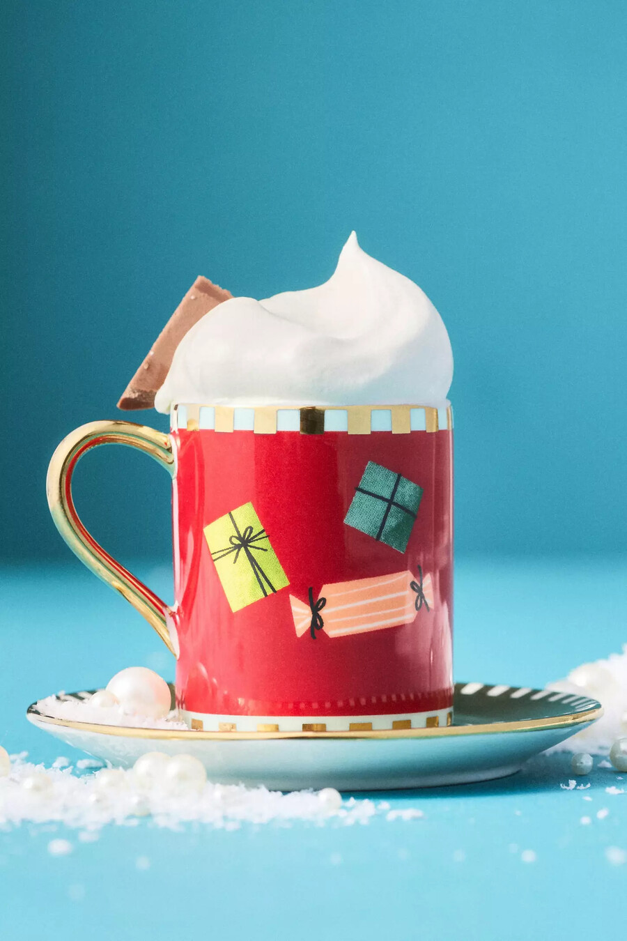caroline steingut-weihnachts-espressotasse mit untertasse