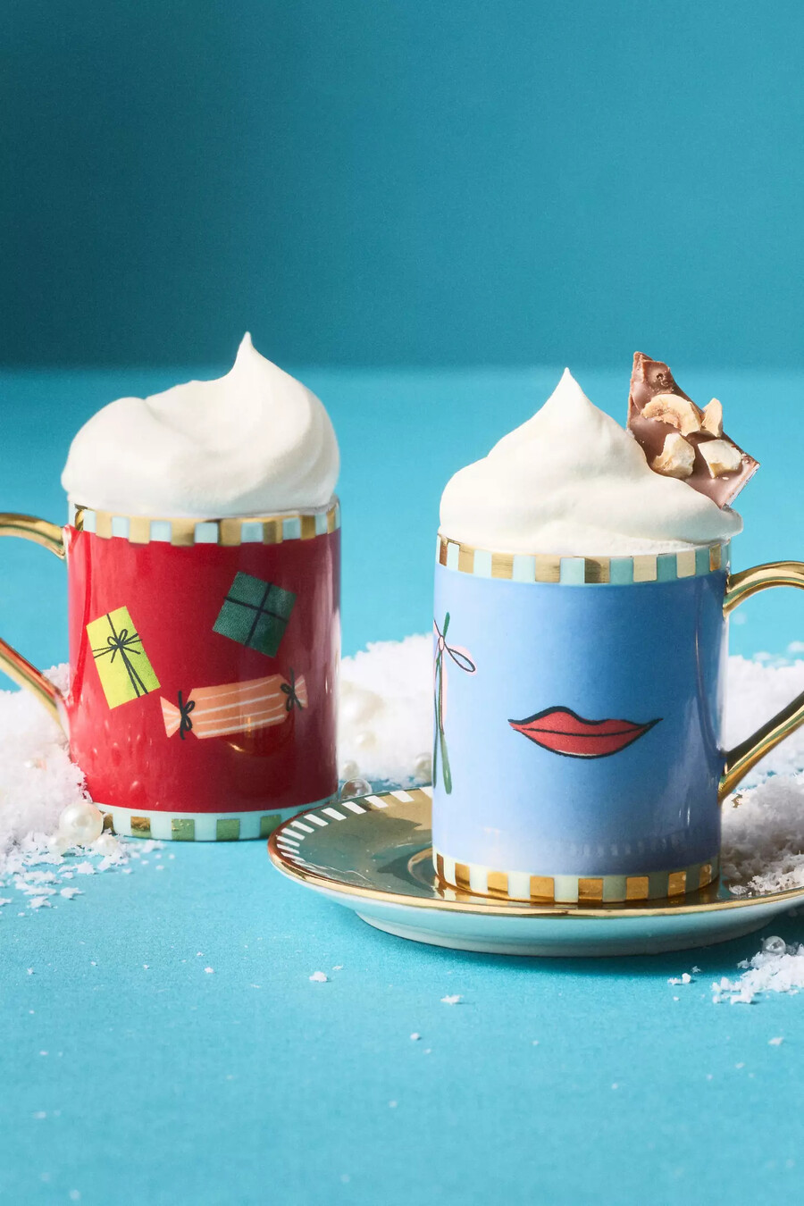 caroline steingut-weihnachts-espressotasse mit untertasse