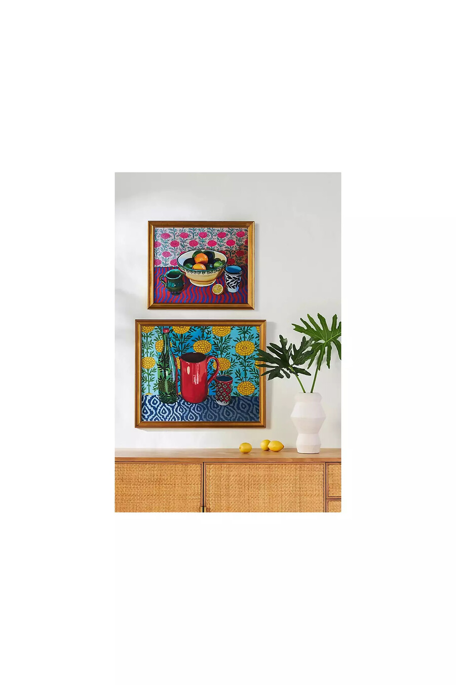 wandbild mit orangen- und avocadomotiv