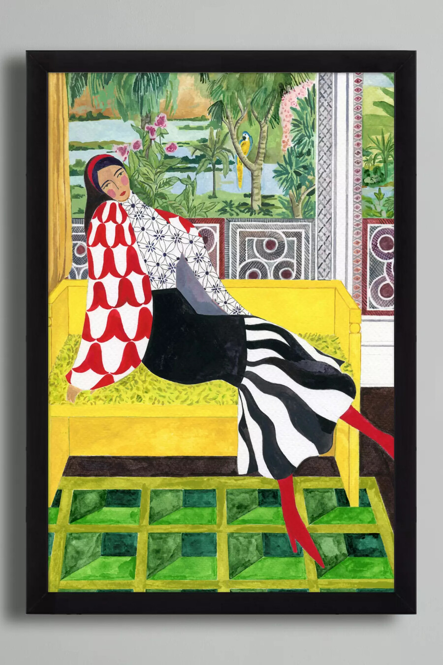 sitzende dame 4 von sharan ranshi wandkunst