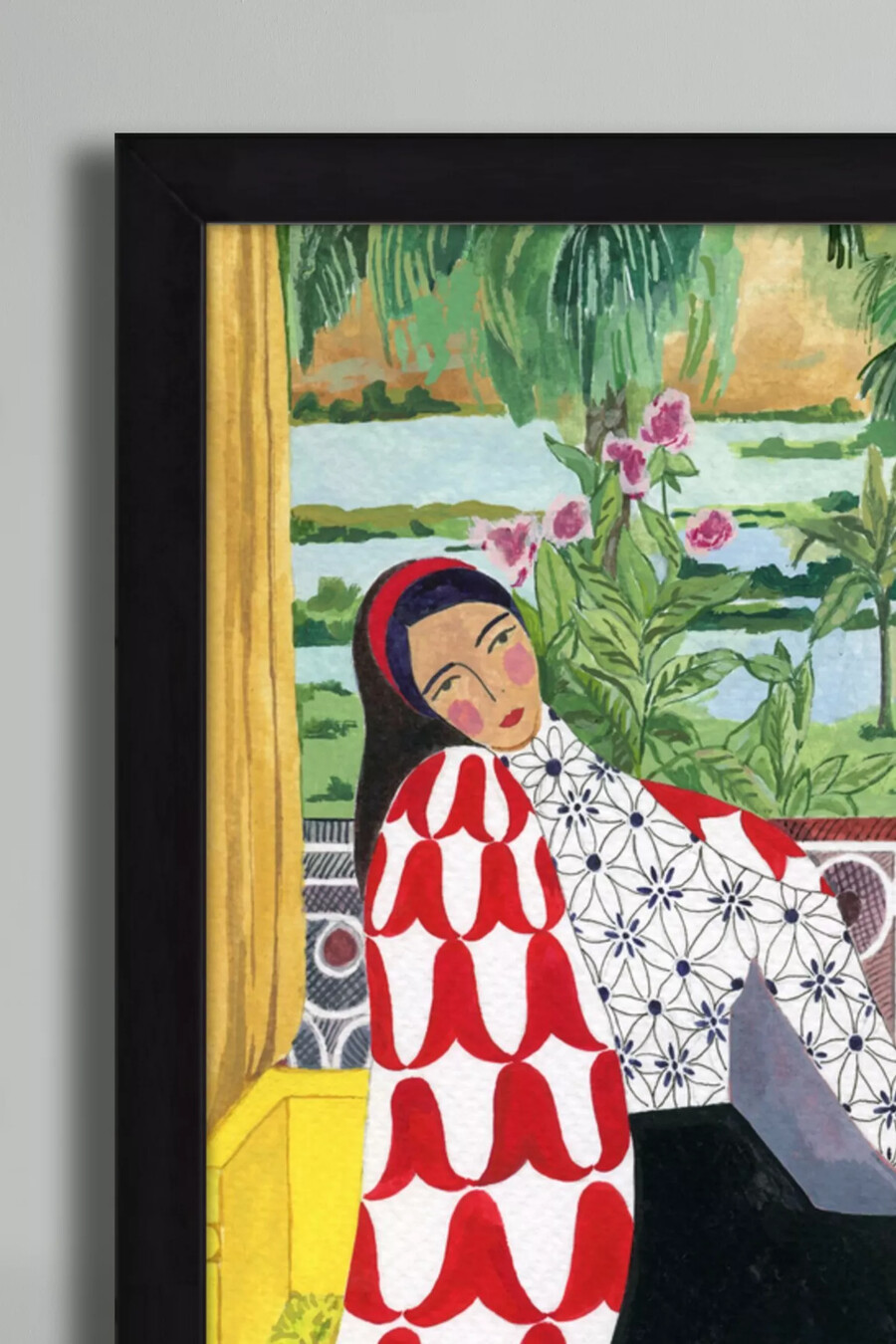 sitzende dame 4 von sharan ranshi wandkunst