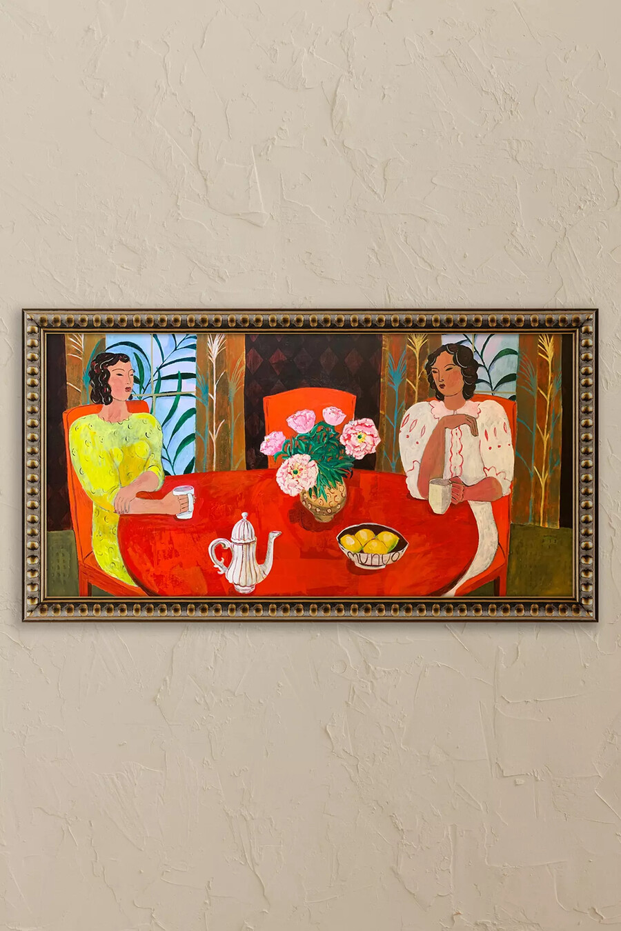 pfingstrosen und zitronentee von naomi munuo gerahmtes wandbild