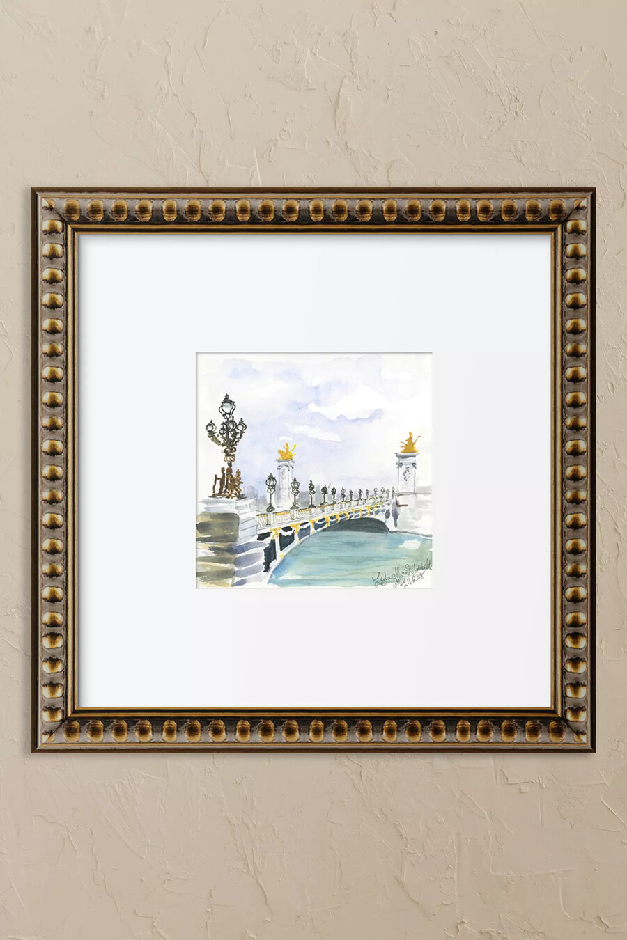 gerahmtes wandbild der pont alexandre iii brücke