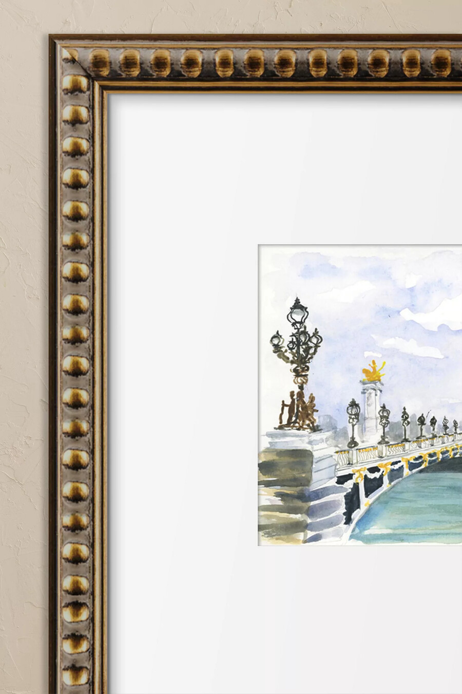 gerahmtes wandbild der pont alexandre iii brücke