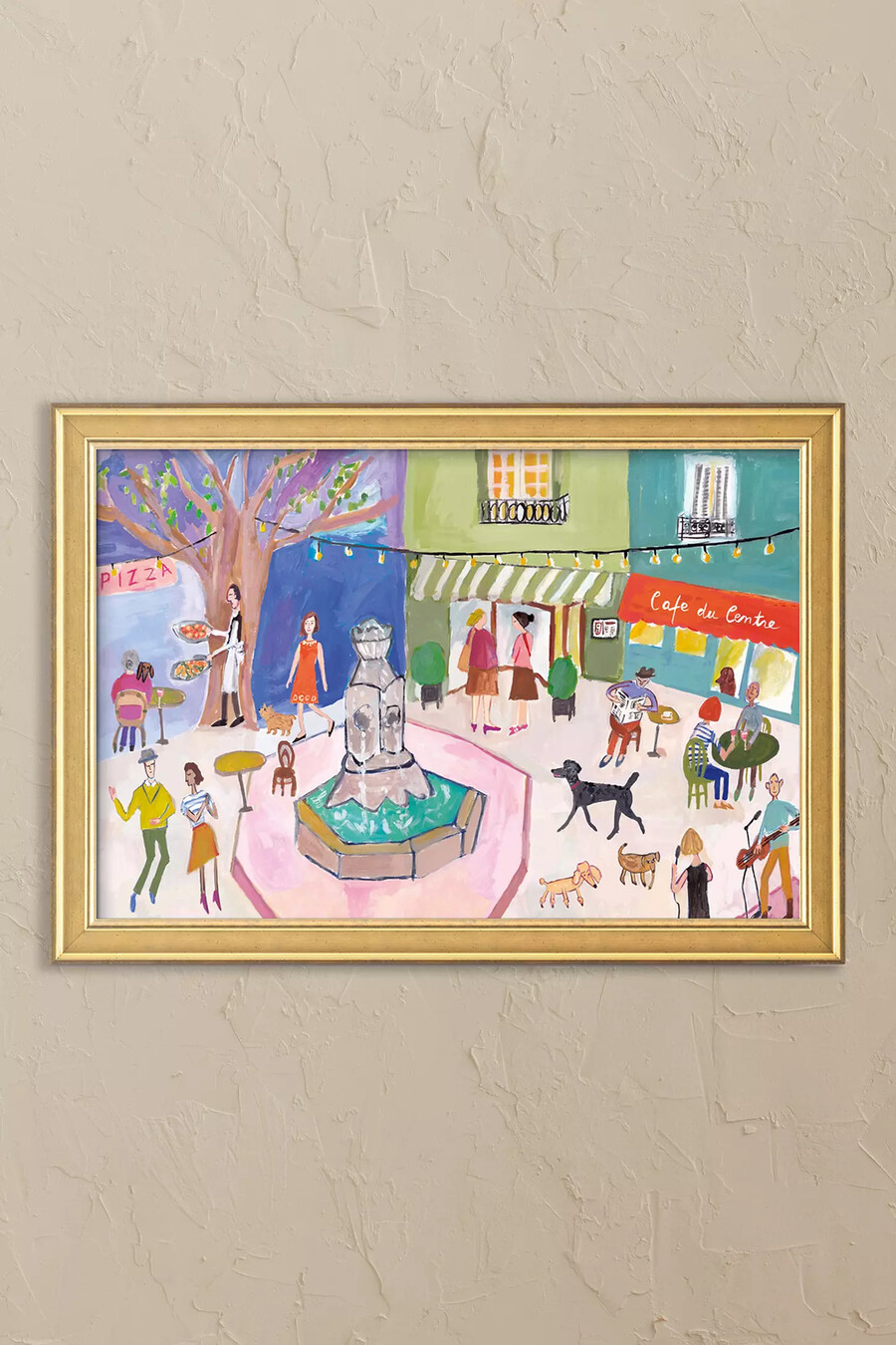 gerahmte wandkunst „la fête du village.