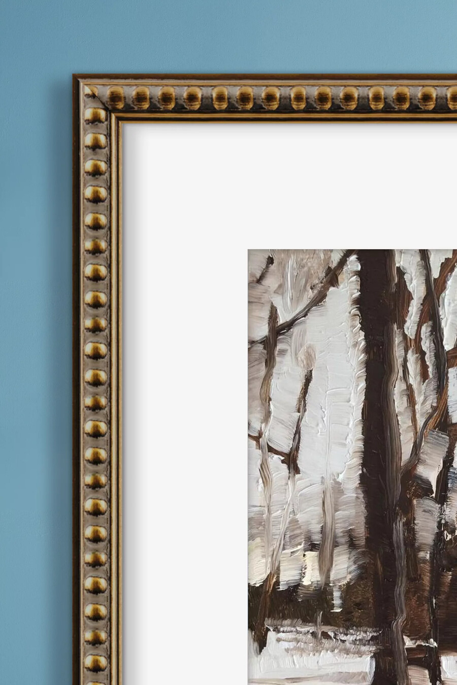 gerahmtes wandbild „winterwald
