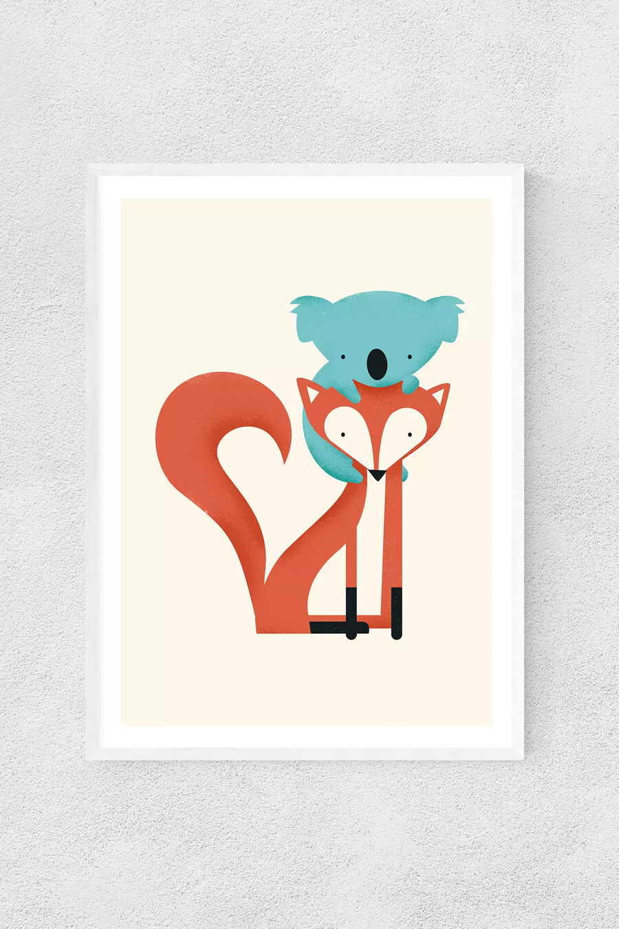 wandbild mit fuchs und koala