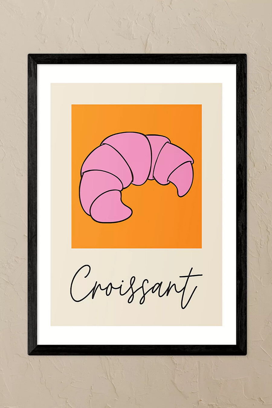 east end prints croissant schwarzer gerahmter kunstdruck