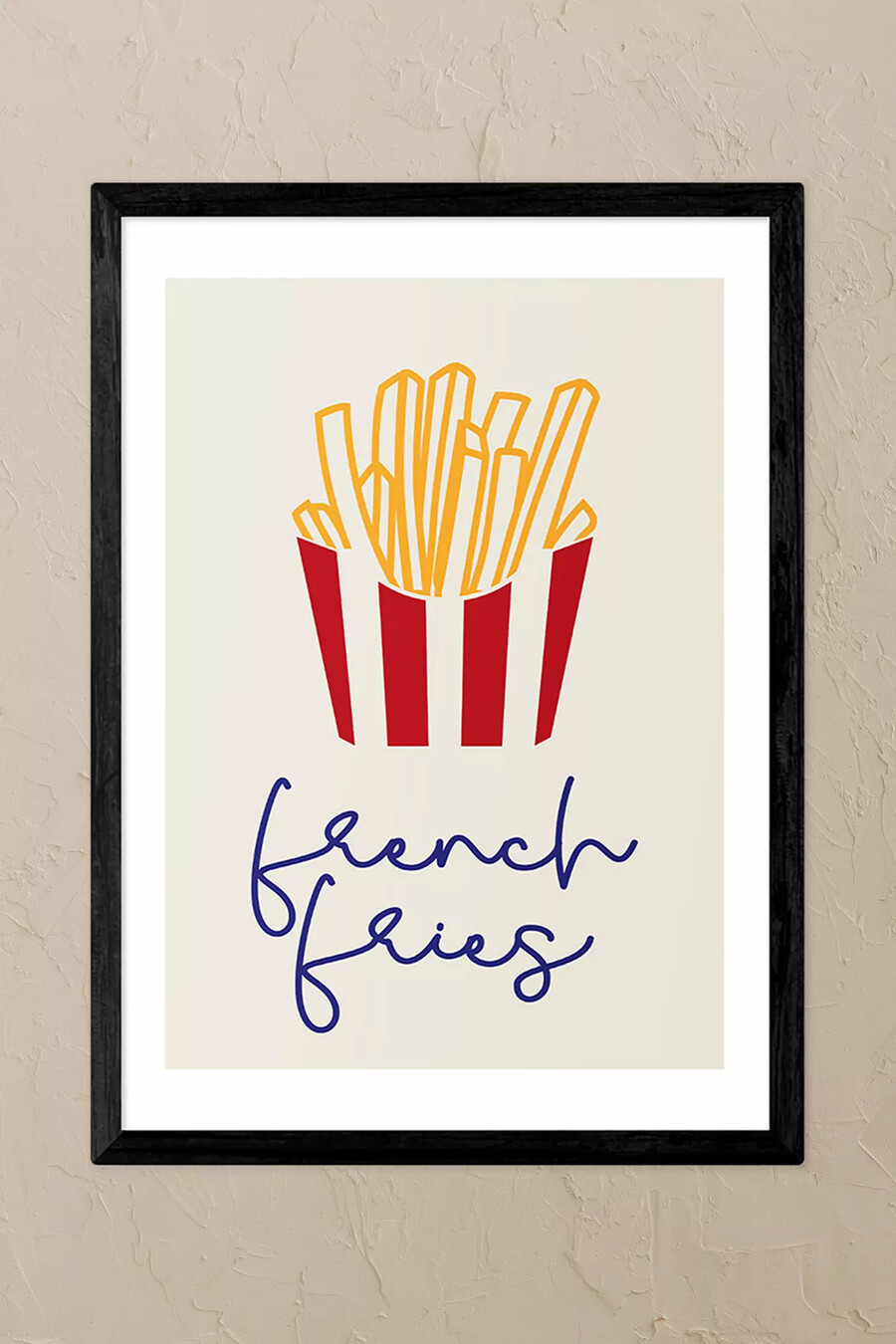 east end prints pommes frites schwarz gerahmter kunstdruck