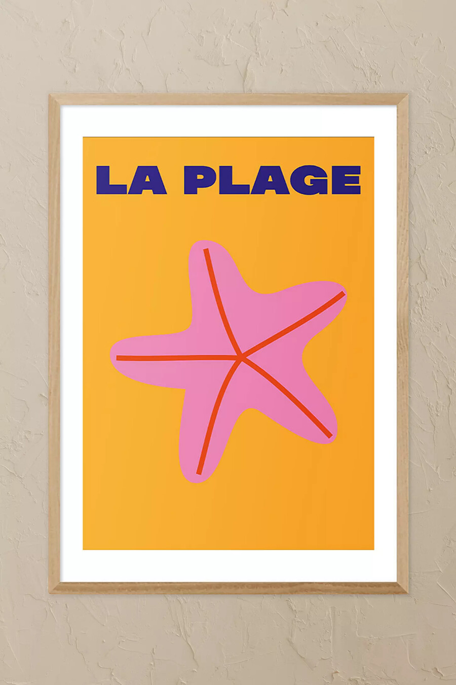 east end prints la plage eichenrahmen-wandbild