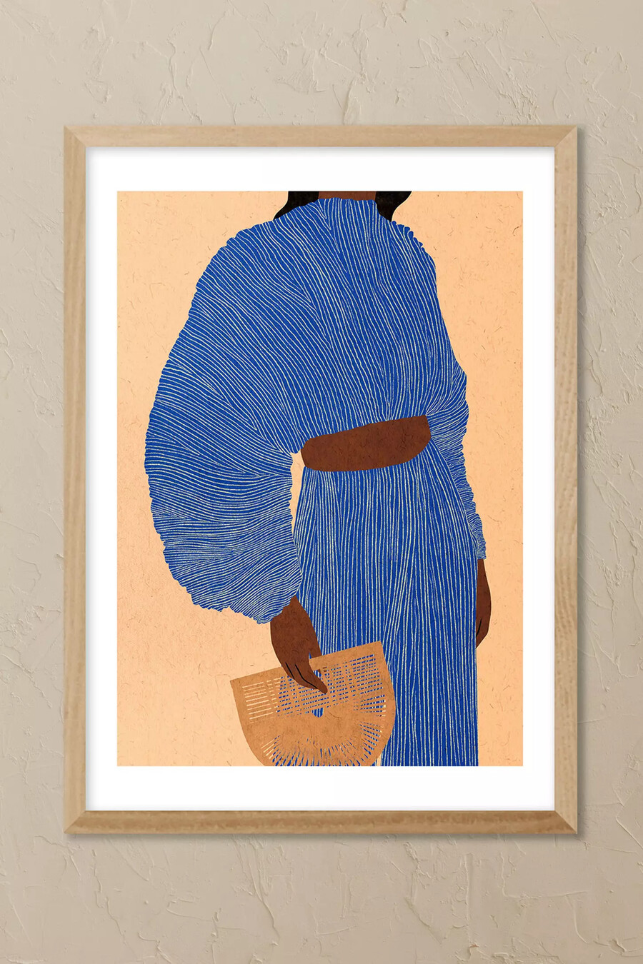 east end prints plisse bleu wandkunstdruck