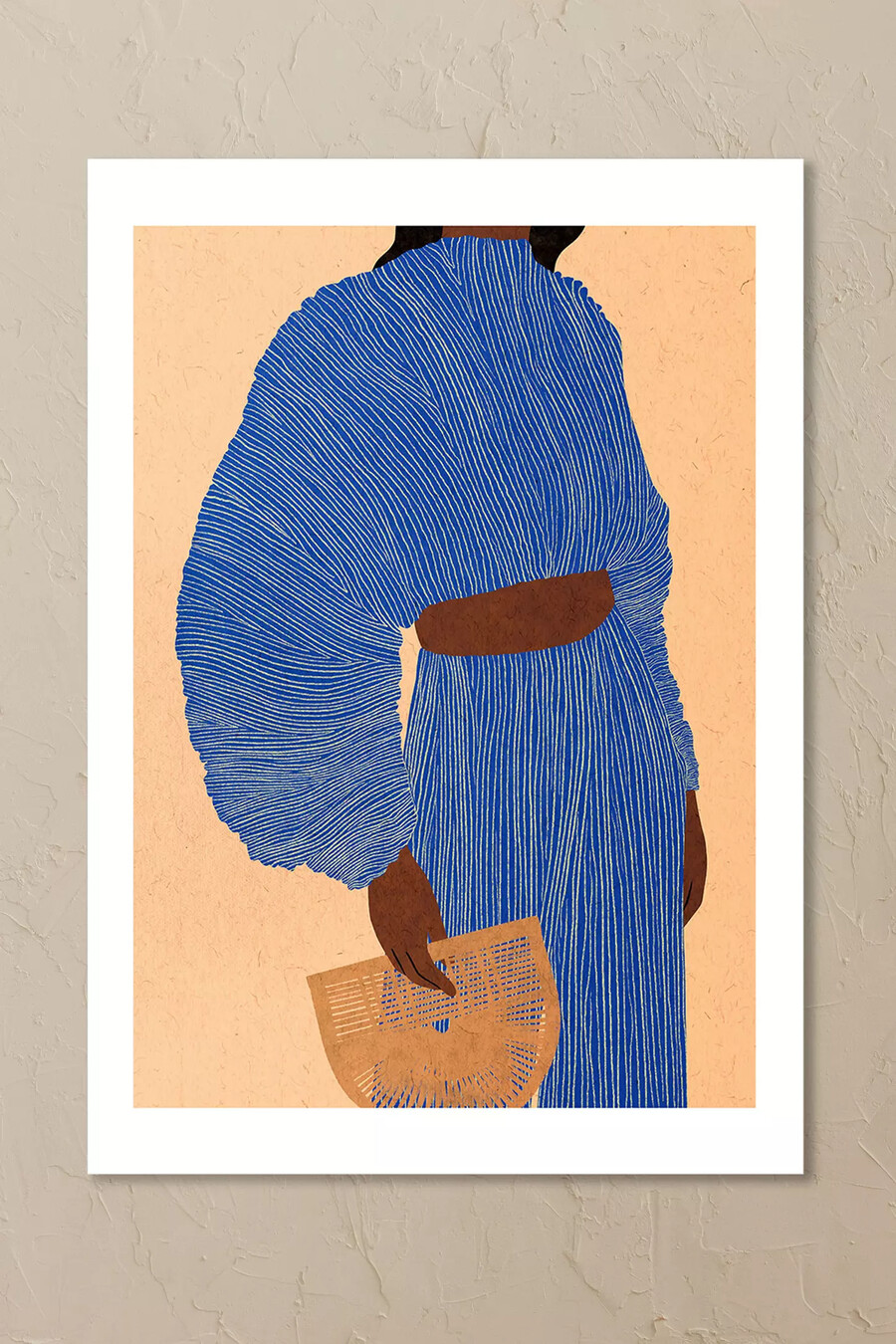 east end prints plisse bleu wandkunstdruck