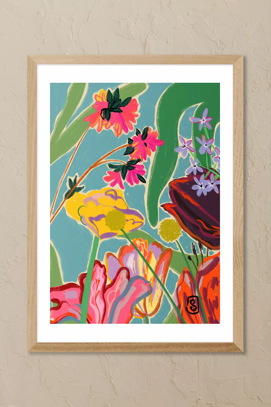 east end prints bunte blumen meditation gerahmte wandkunst
