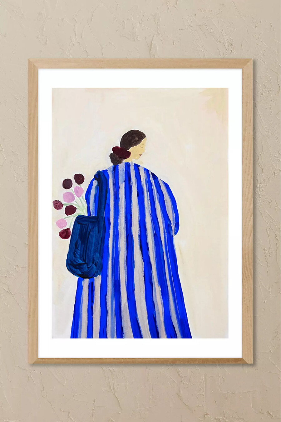 east end prints – gerahmtes wandbild „dame mit blumen