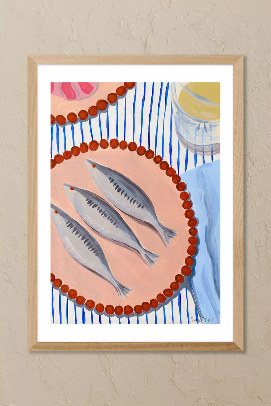 east end prints sardinen-abendessen gerahmtes wandbild