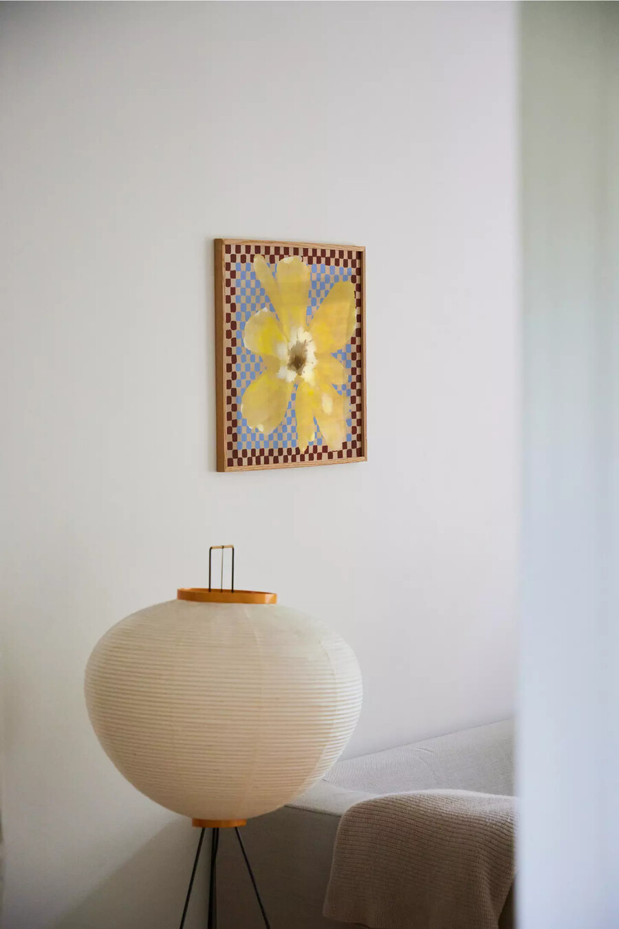 blume mit karos 03 von liat greenberg gerahmtes wandbild