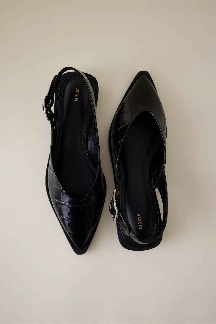maeve moto slingback-ballerinas mit spitzer zehenpartie