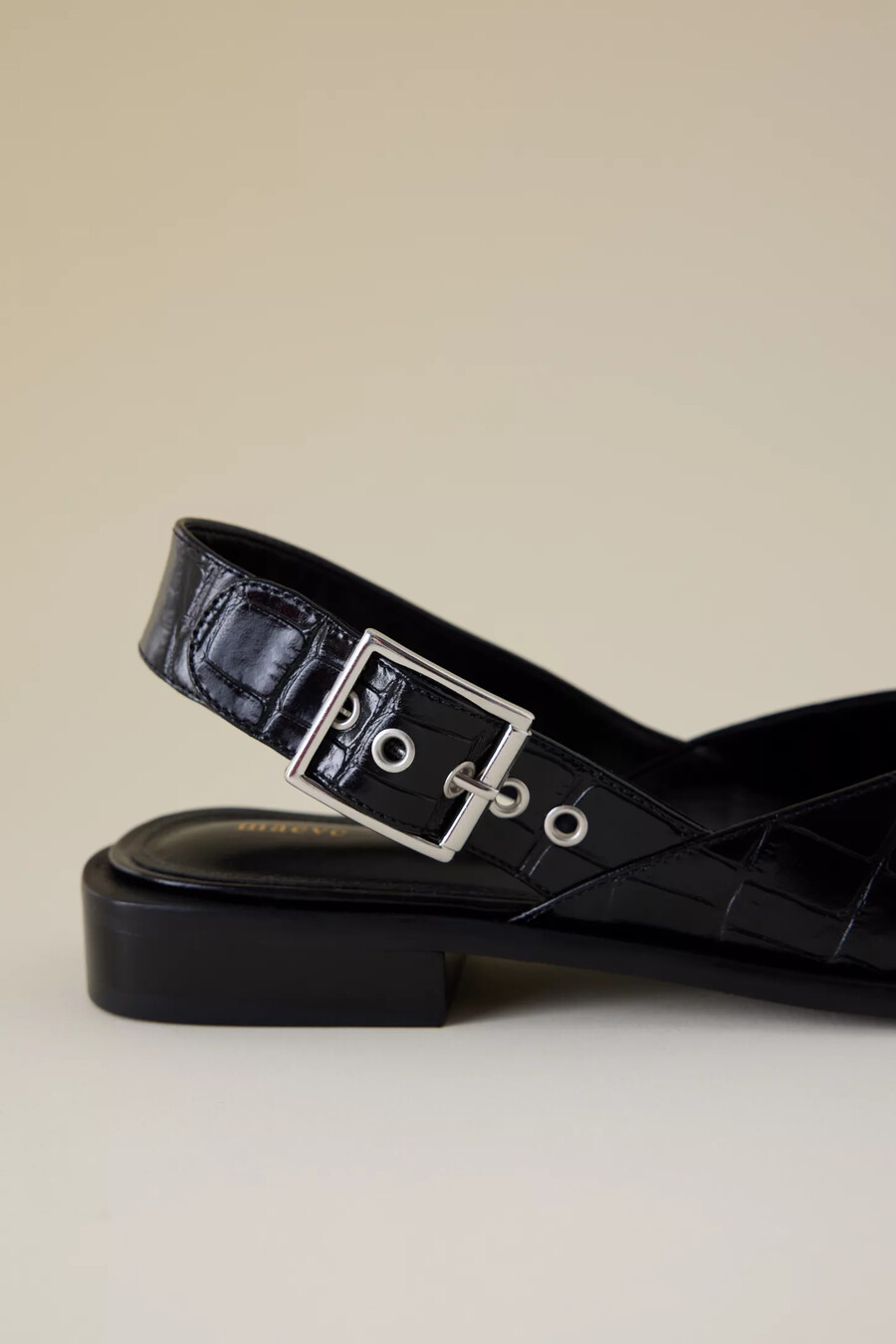 maeve moto slingback-ballerinas mit spitzer zehenpartie