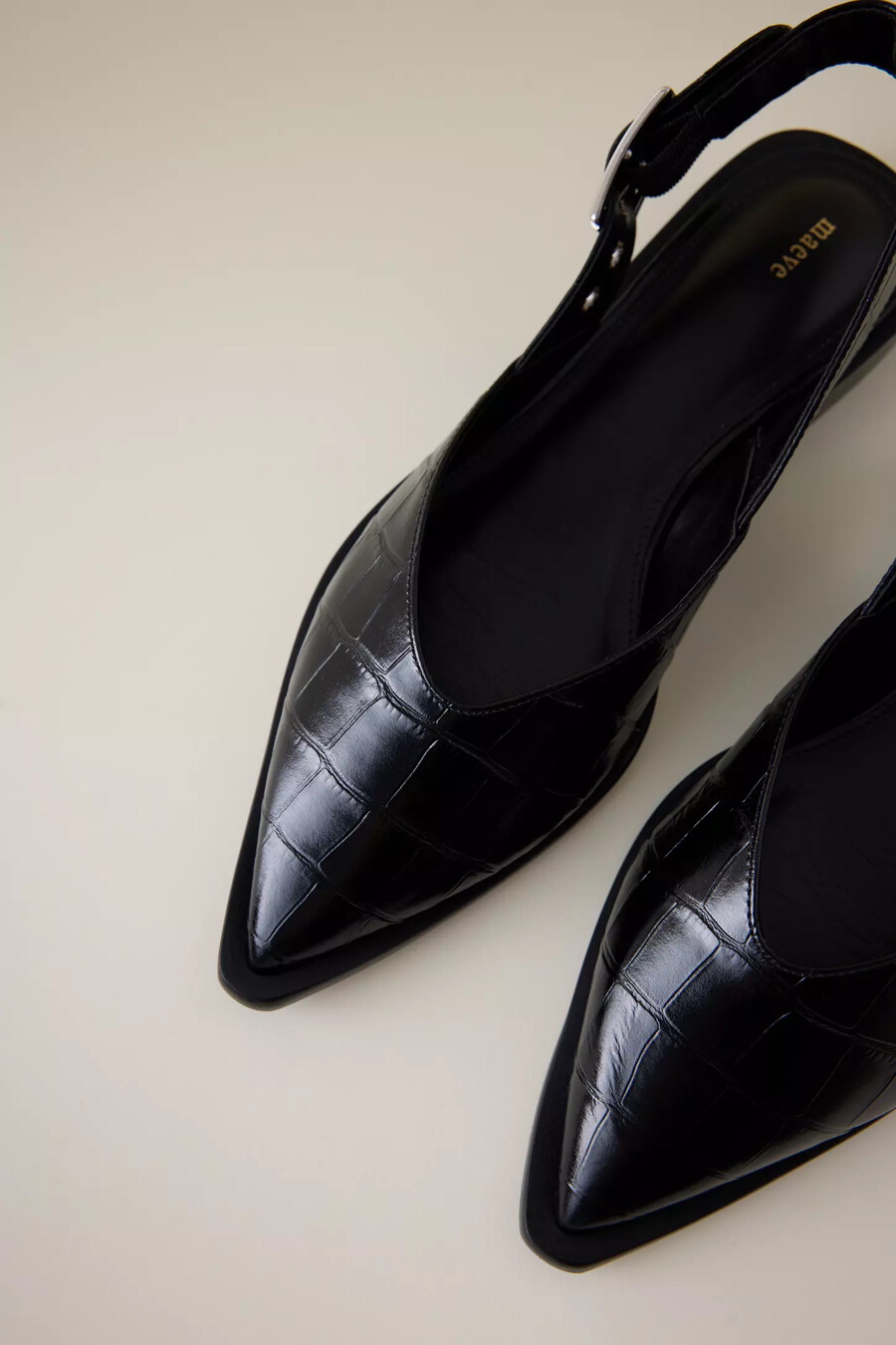 maeve moto slingback-ballerinas mit spitzer zehenpartie
