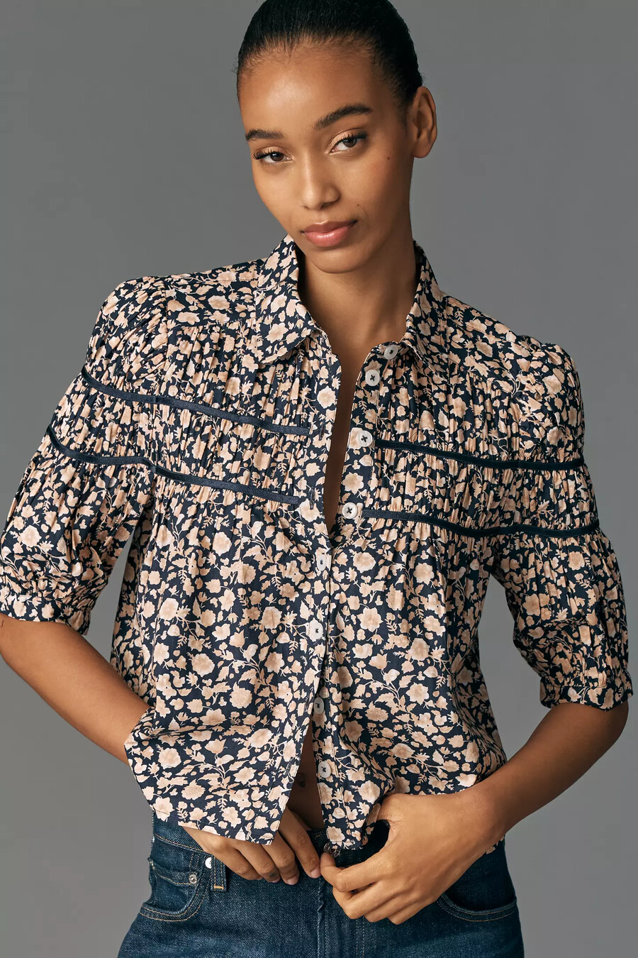 die leandra bluse mit geraffter passe von maeve