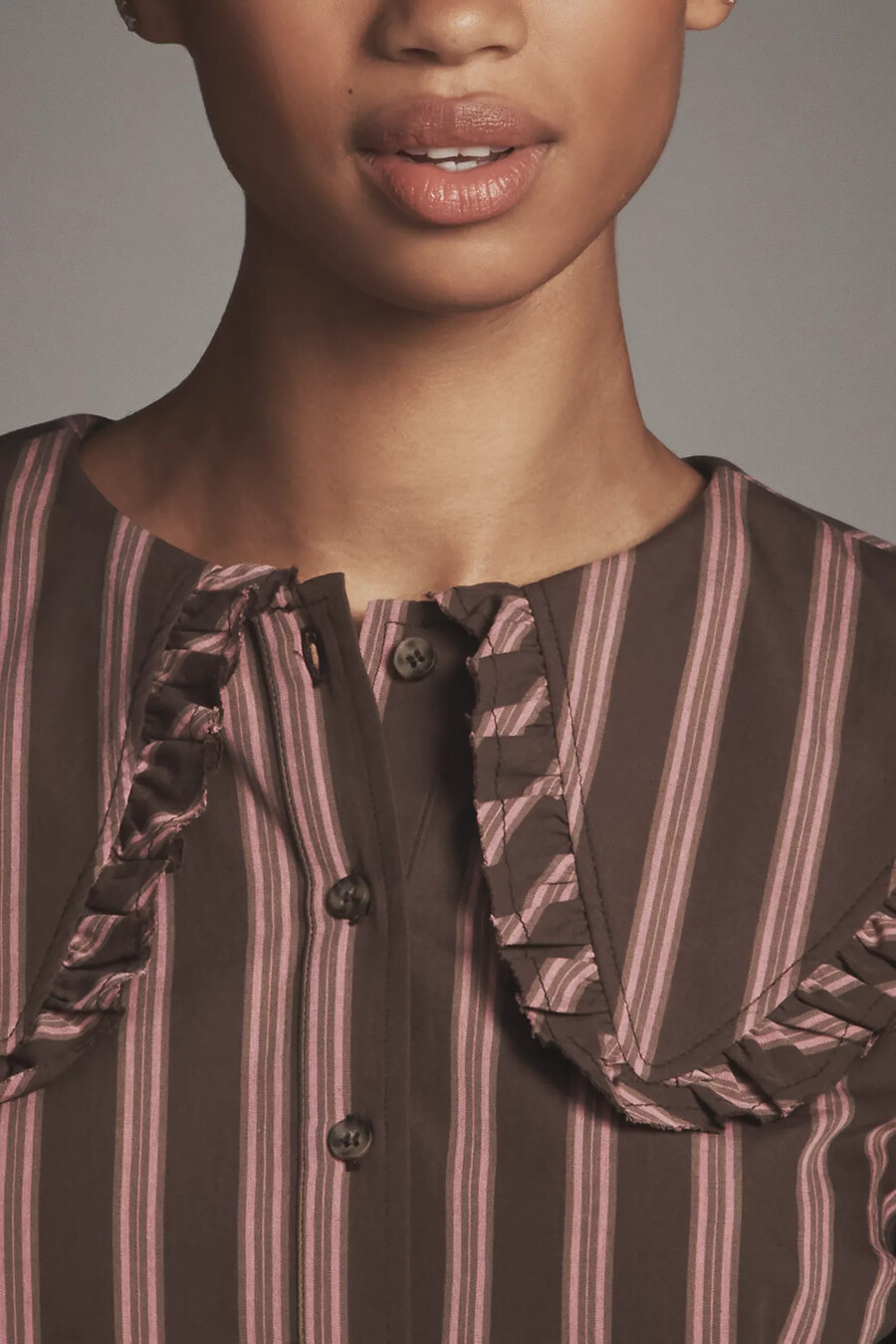 maeve baumwollbluse mit langen Ärmeln und kragen