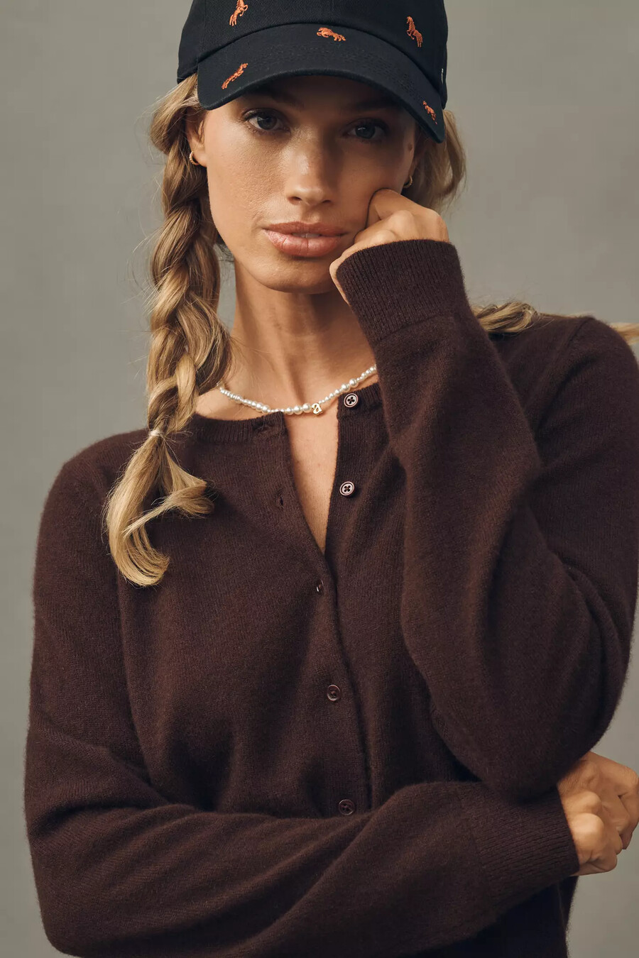 juliet kaschmir-strickjacke mit rundhalsausschnitt