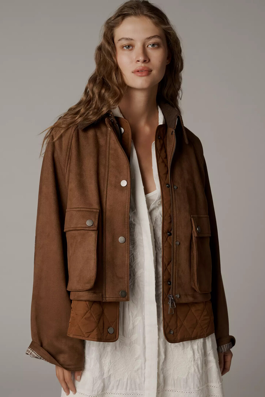 zweiteilige kunstwildlederjacke von anthropologie