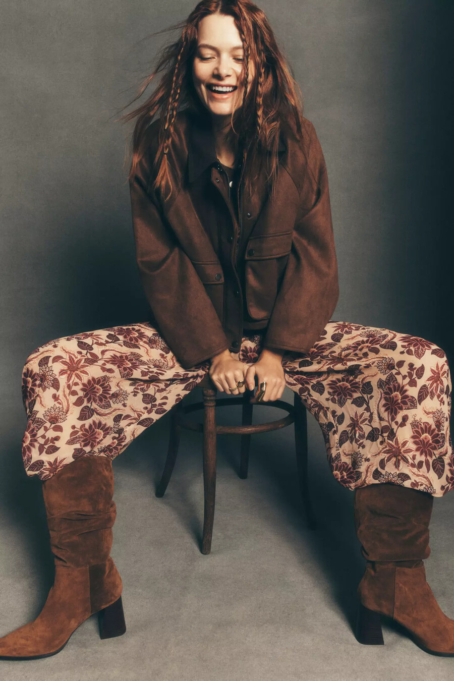 zweiteilige kunstwildlederjacke von anthropologie