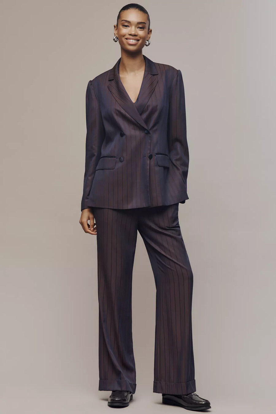 maeve nadelstreifen-blazer lässig geschnitten