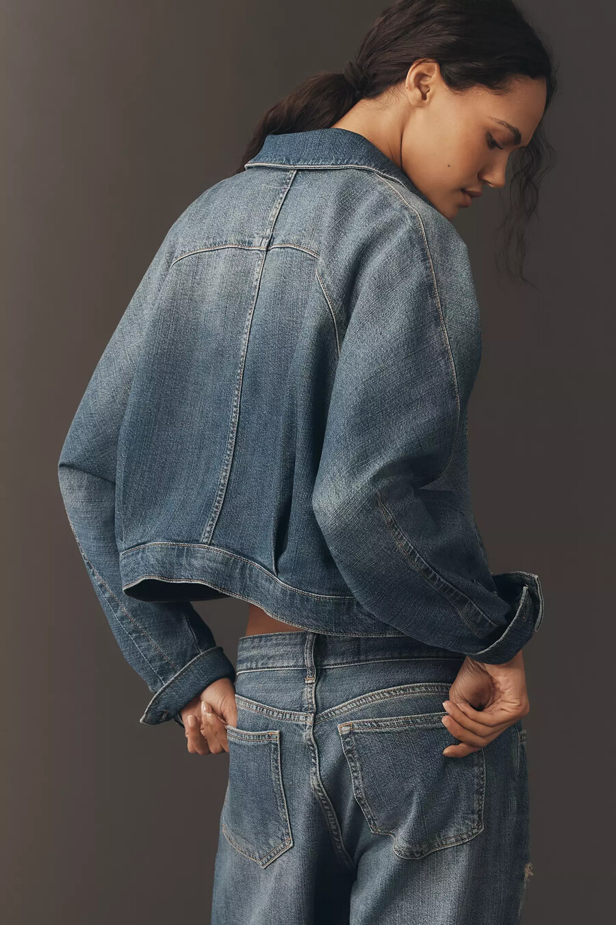 pilcro regenerative cotton dolman jeansjacke