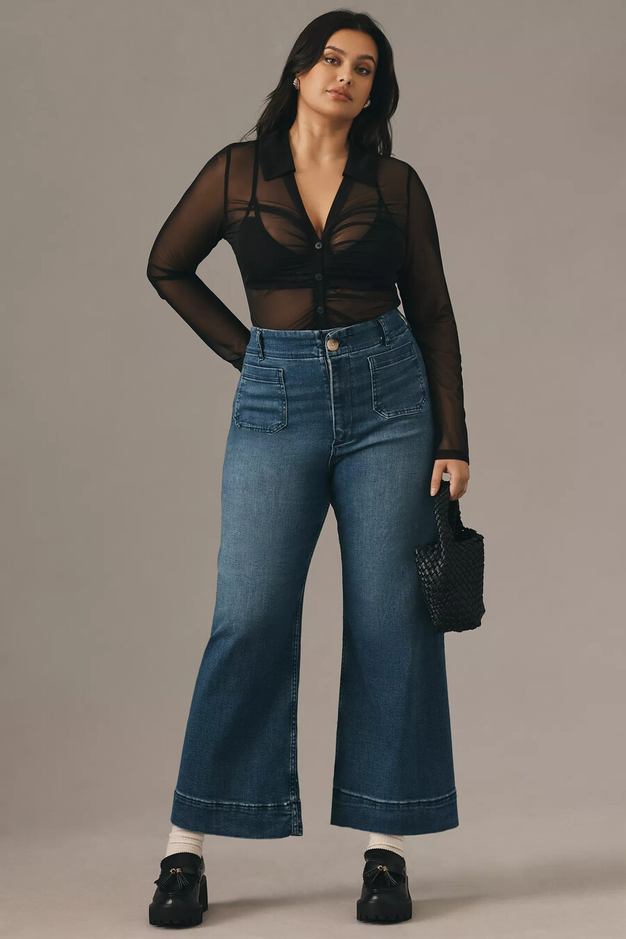 die colette denim cropped wide-leg jeans von maeve