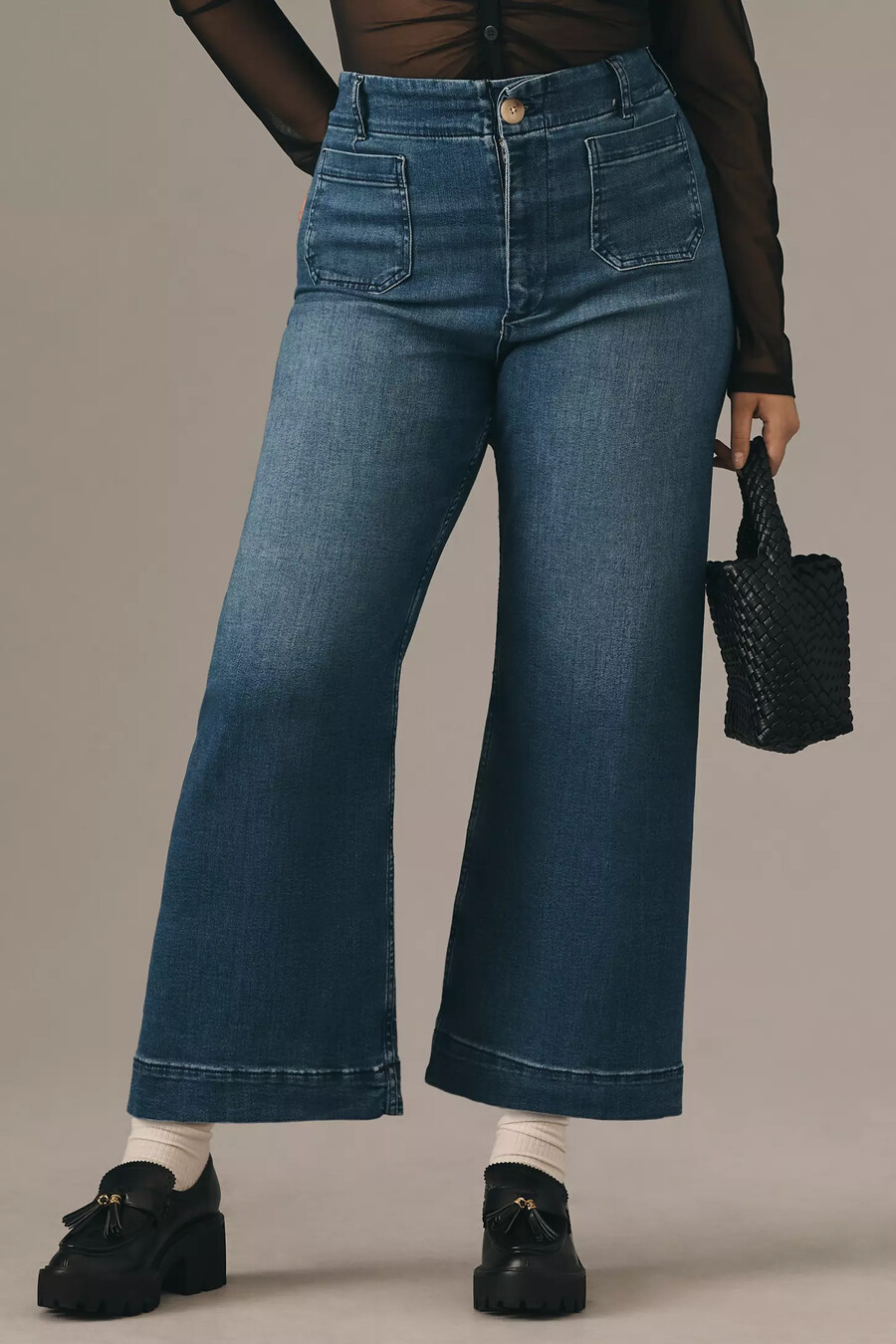 die colette denim cropped wide-leg jeans von maeve