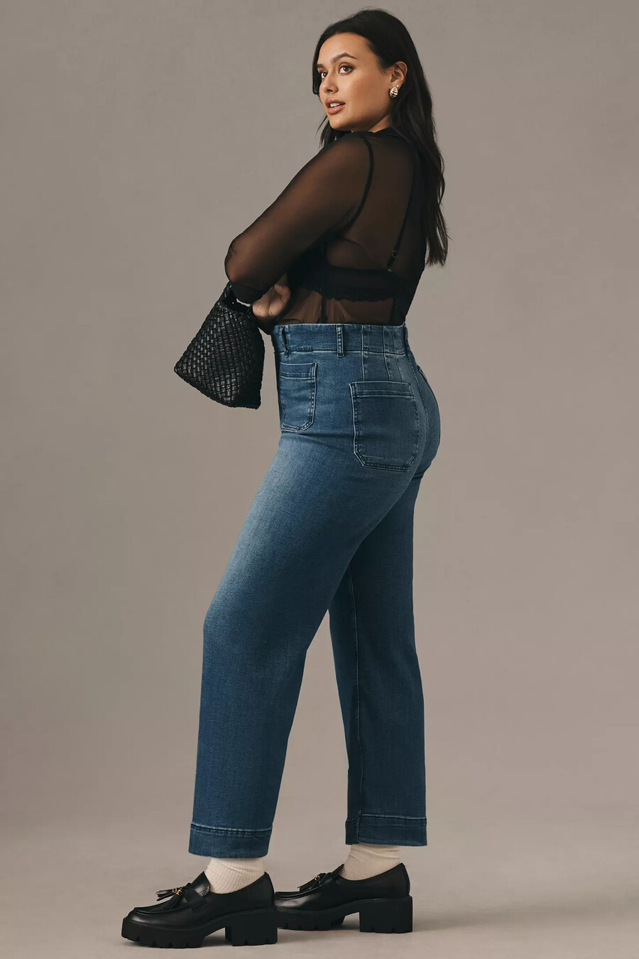 die colette denim cropped wide-leg jeans von maeve