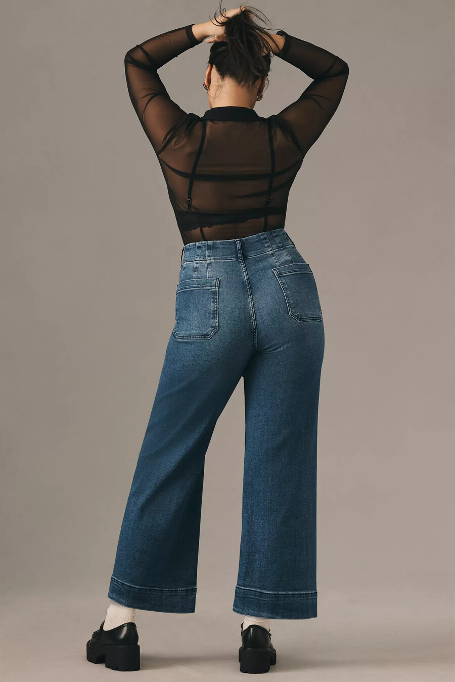 die colette denim cropped wide-leg jeans von maeve