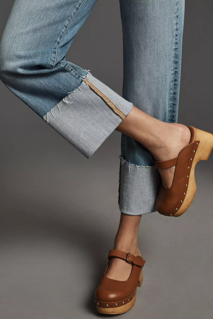 die scotty cuffed high-rise straight-leg jeans von pilcro