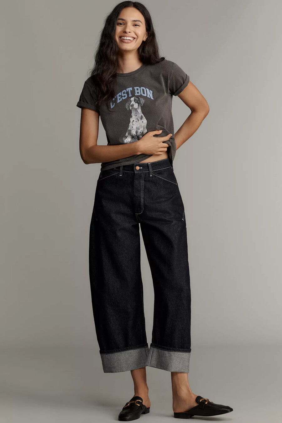 die kayden high-rise carpenter barrel jeans von pilcro