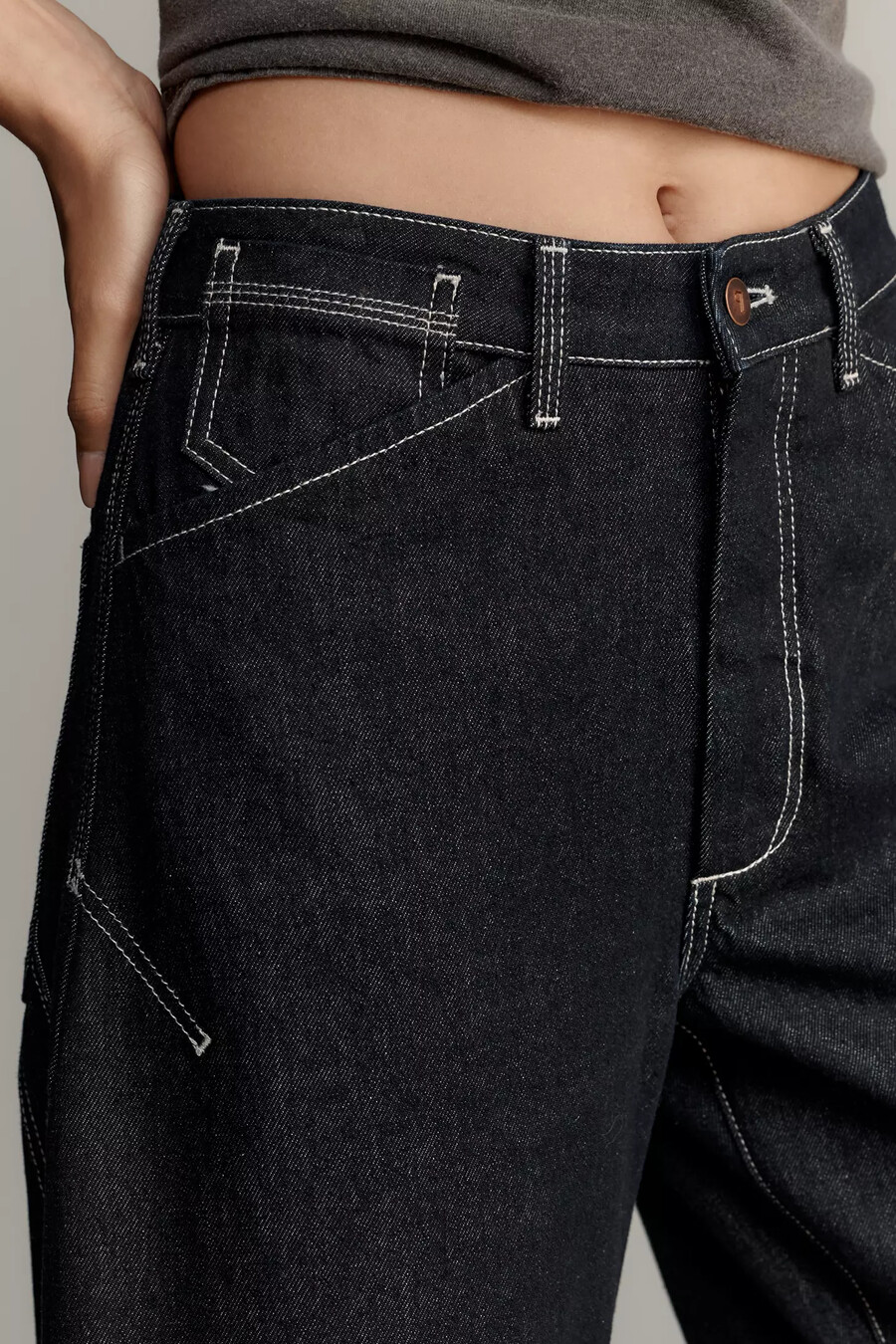 die kayden high-rise carpenter barrel jeans von pilcro