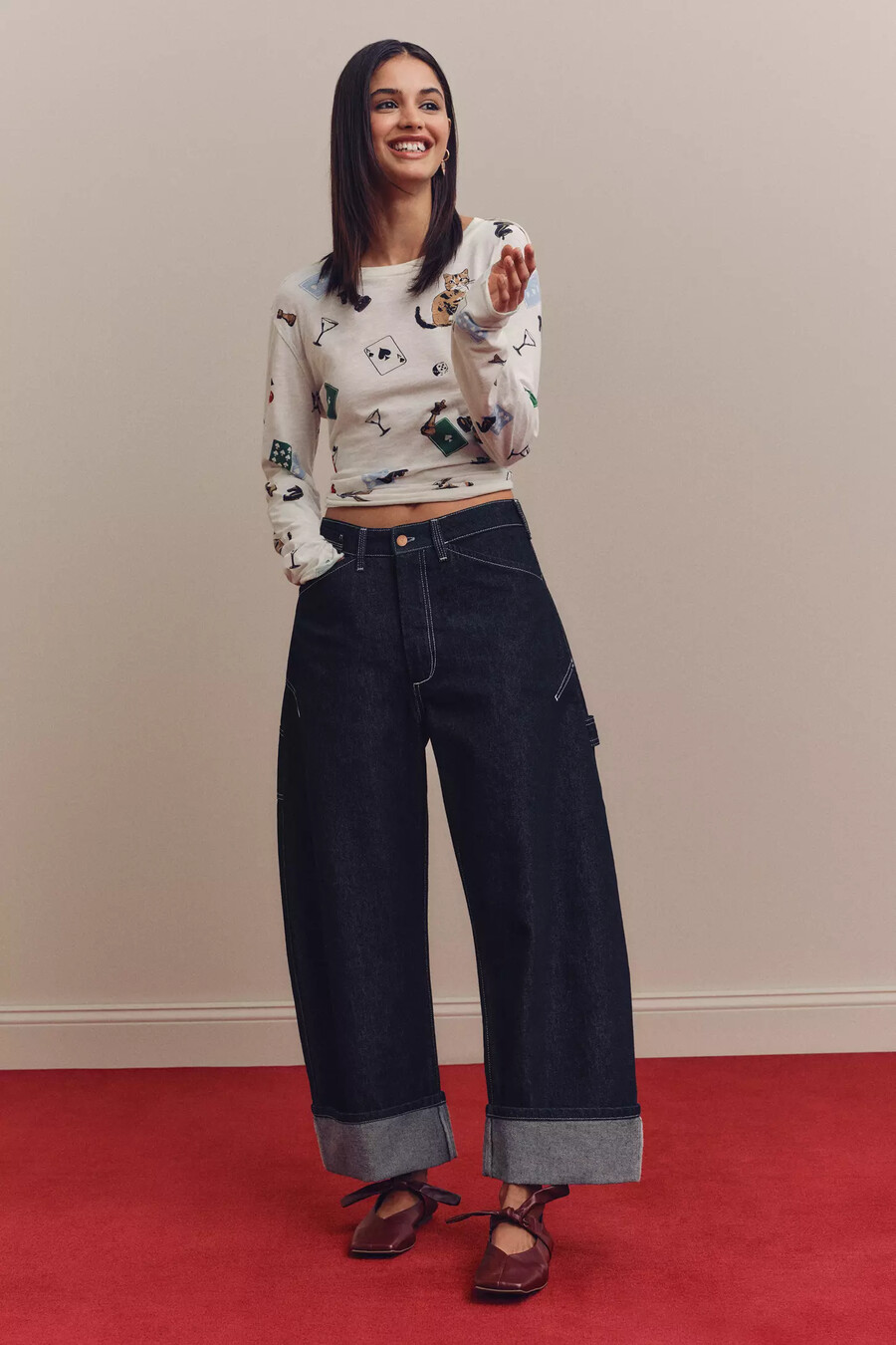 die kayden high-rise carpenter barrel jeans von pilcro